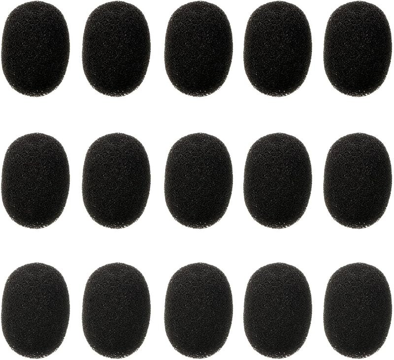Eboot 15 Pack Mini Microphone Covers Foam Windscreen Lapel Headset Mic Foam Cover Protection for Small Lapel and