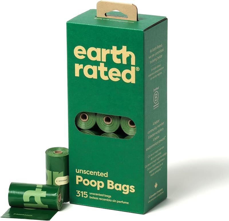 Earth Rated Dog Poop Bags on Refill Rolls, 315 Bags, Unscented — pets poop bags for pets poop bags