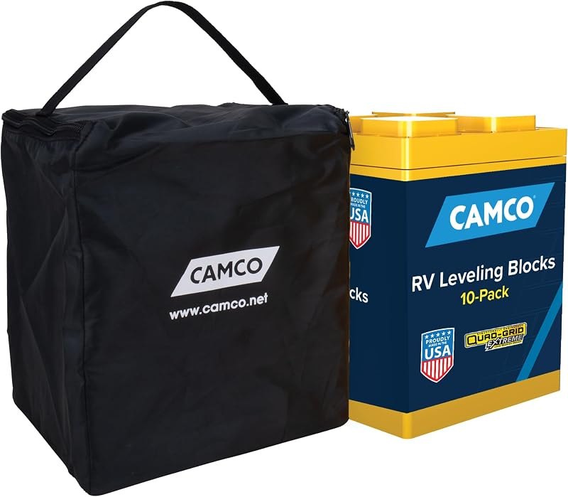 Camco RV Leveling Blocks - Features Interlocking Nested Design & Storage Bag for RV Storage and Organization - Each