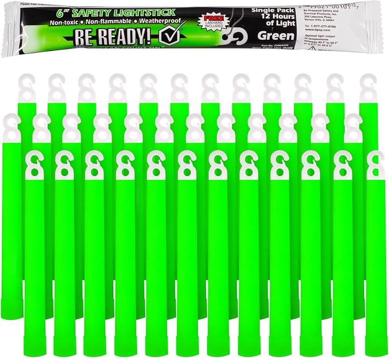 Be Ready - Industrial 12 Hour Illumination Emergency Safety Chemical Light Glow Sticks 36 Pack - Green — emergency