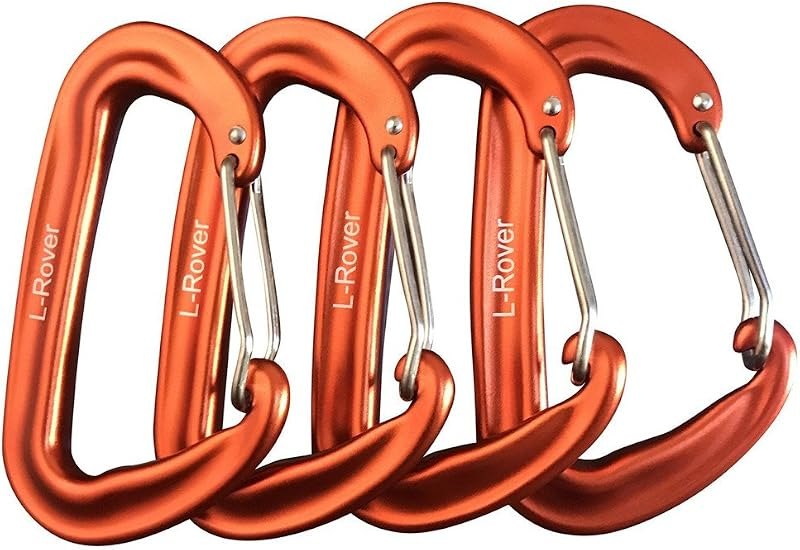 L-Rover Carabiner,12KN Lightweight Heavy Duty Carabiner Clips,Aluminium Wiregate Caribeaners for Hammocks,Camping, Key