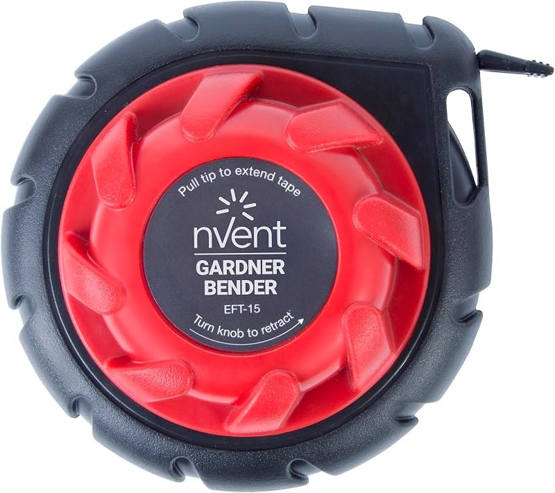Gardner Bender EFT-15 Mini Cable Snake, 15 Ft Steel Fish Tape, Electrical Wire Fishing Tape, Red & Black — electrical