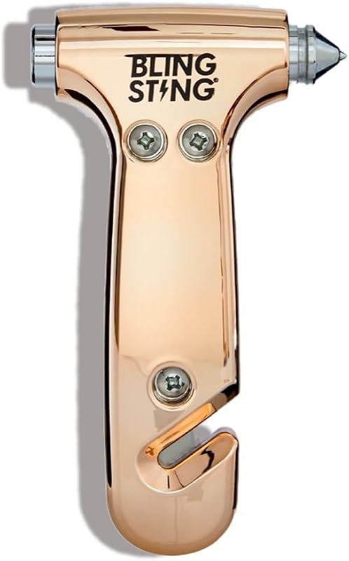 BLINGSTING Safety Hammer - Emergency Automotive Escape Tool with Window Breaker, Seat Belt Cutter & Adjustable Car