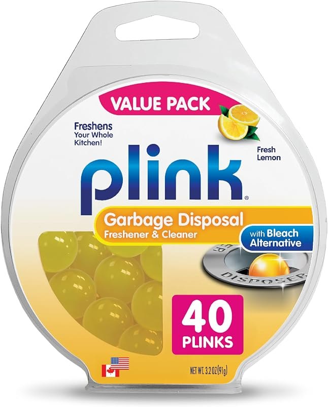 Plink Garbage Disposal Cleaner & Deodorizer, Lemon Freshener, 40 Count