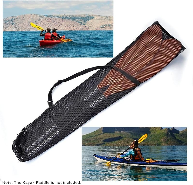Lixada Drawstring Mesh Kayak Paddle Bag 50-Inch Split Shaft Canoe Paddles Cover Storage Transport Mesh Bag Nets