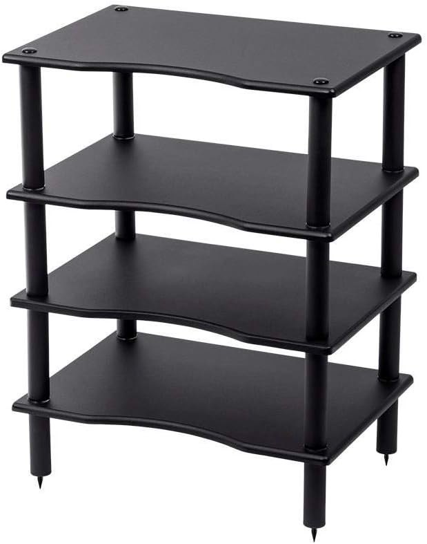 Monolith 4 Tier Shelf Audio Stand - Open Air Storage, Modular Design, Sturdy, Compatible with Bose, Polk, Sony