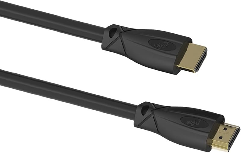 ELG HDMI 2.0 Cable 10ft, 4K@60Hz 18Gbps, HDR, ARC, 3D, Ethernet, 24K Gold Connectors, Triple Shielding, OFC Copper