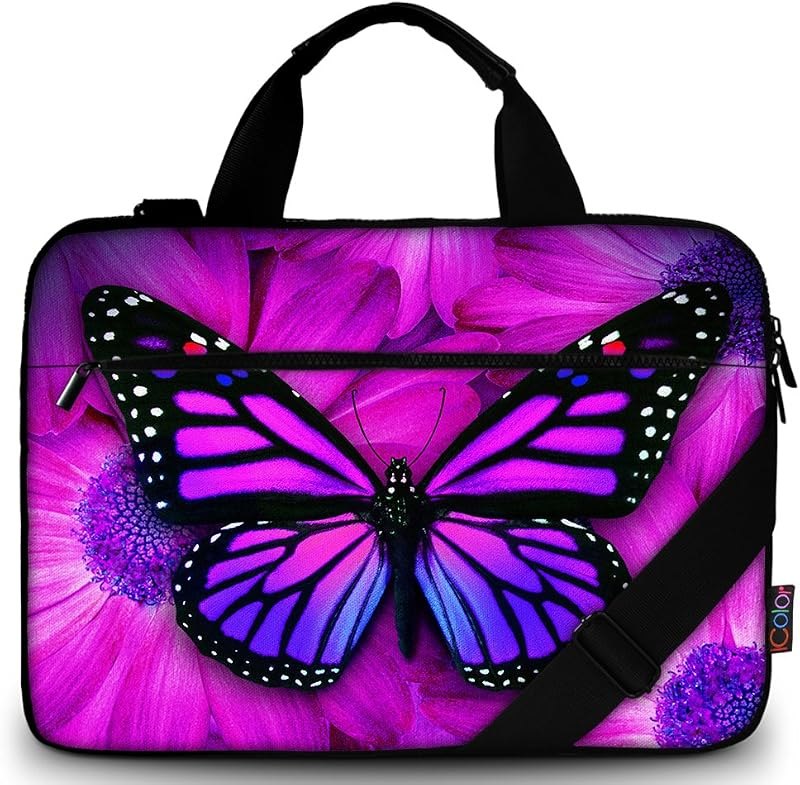 icolor Canvas 13 Inch Laptop Shoulder Case, Messenger Briefcase, Protective Carrying Bag Sleeve Fits 11.6" 12" 12.9"