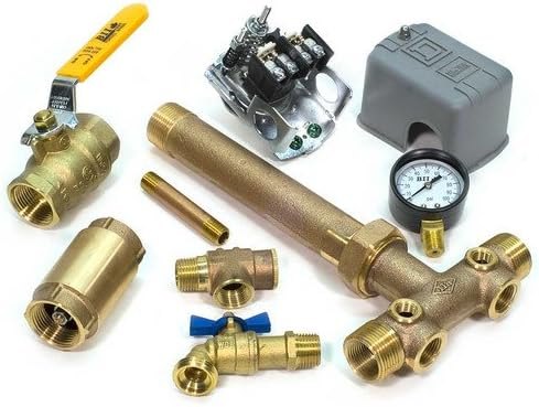 1x11 BRASS Tank Tee Installation Kit w/UNION & VALVES for Water Well Pressure Tank with FSG2 Pressure Switch NO LEAD