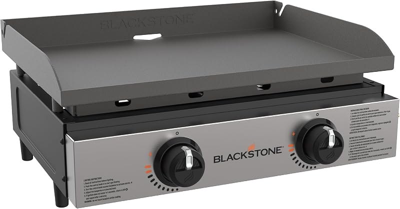 Blackstone 1666 22” Tabletop Griddle with Stainless Steel Faceplate, Powder Coated Steel, Black — portable tabletop