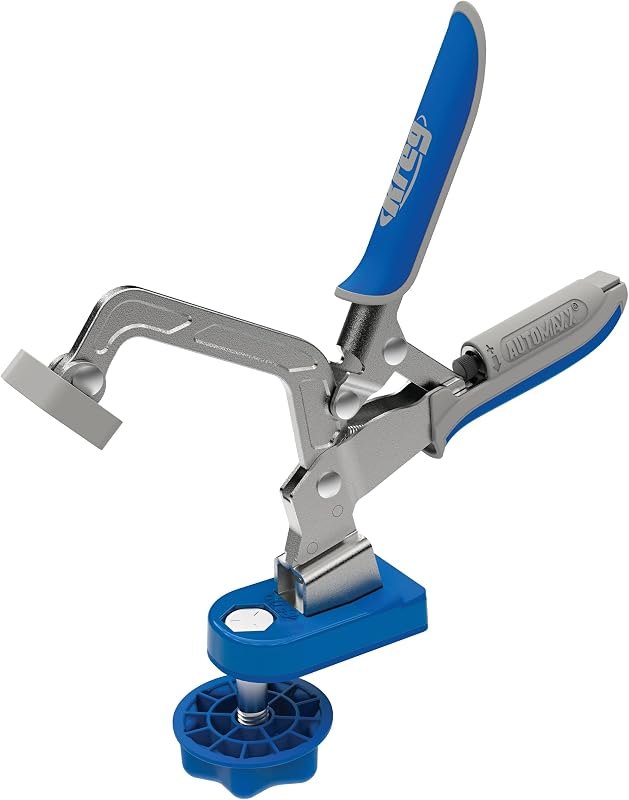 Kreg Automaxx Bench Clamp with Base - Automatic Thickness Adjusting Workbench Clamp - Steel Woodworking Holder -
