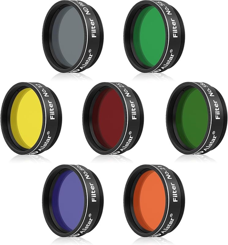 Alstar Telescope Filter Set 1.25" Filter Kit for Telescope Eyepiece (7PCS) — telescope moon filter for telescope moon
