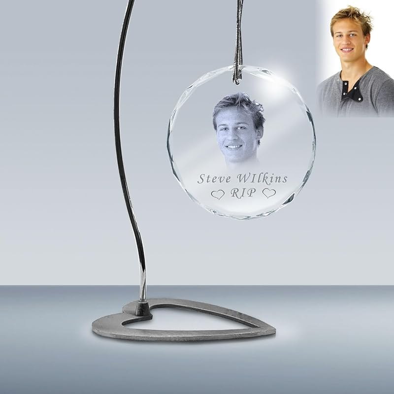 Custom Etching Photo Crystal, Laser Engrave Picture in Glass Ornament (L - 2.5") — glass etching cream for glass