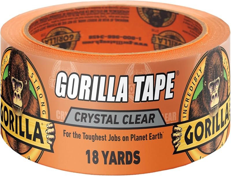 GORILLA Crystal Clear Tape, 1.88" x 18 yd, 1-Pack, Weather Resistant — roof leak tape for roof leak tape