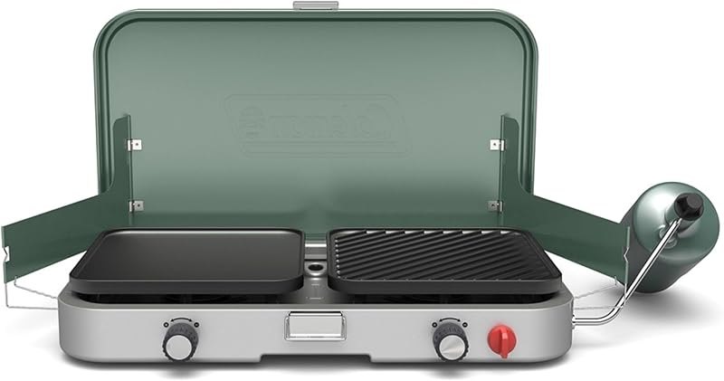 Coleman Cascade 3-in-1 Camp Stove, Portable Cooktop with Grill & Griddle — cast iron griddle for cast iron griddle