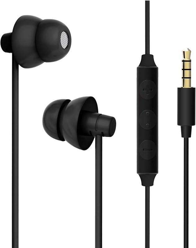 MAXROCK Sleep Earbuds, Ultra-Soft Comfortable Noise Isolating Earplugs Workout Headphones in-Ear Earphones w/Mic &