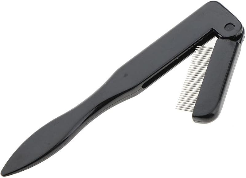 Foldable Eyelash Comb & Eyebrow Brush with Steel Teeth Professional Beauty Makeup Tool — beauty eyelash curler for