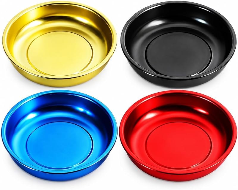 Magnetic Bowl 4 1/4" Inch, Ideal At Garage, Home, Construction For Wrenches, Bolts, Nuts, Small Parts (4 Pack 4 1/4"
