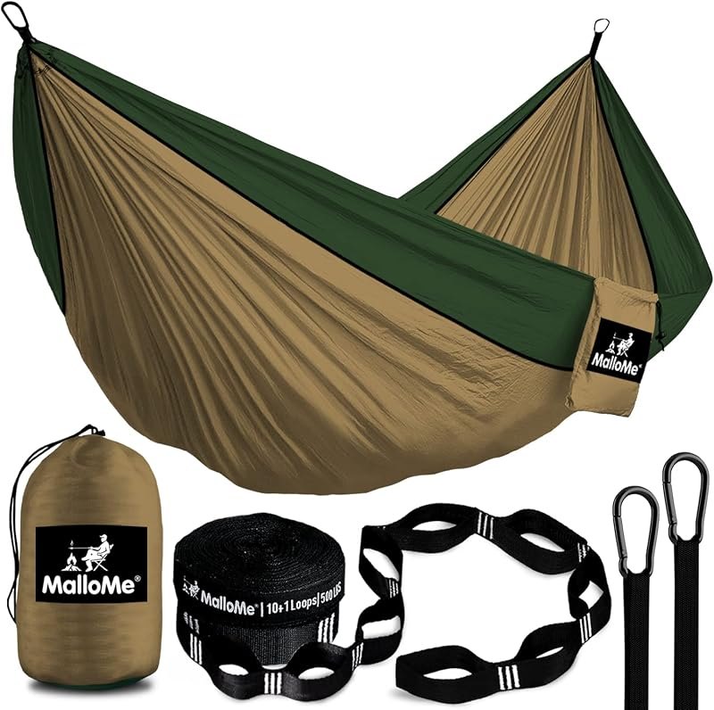 MalloMe Camping Hammock for Adults & Kids - Portable Hammocks for Outside - Hamacas para Adultos Outdoor Single &
