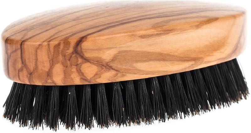 Fendrihan Genuine Boar Bristle and Olivewood Military Hair Brush, MEDIUM STIFF Bristle, Made in Germany — best scalp