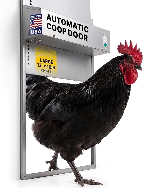 Automatic Chicken Coop Door Extra Large 13 x 10.5 Inch Opening, Heavy Duty Galvanized Steel, Predator Resistant, ADOR1