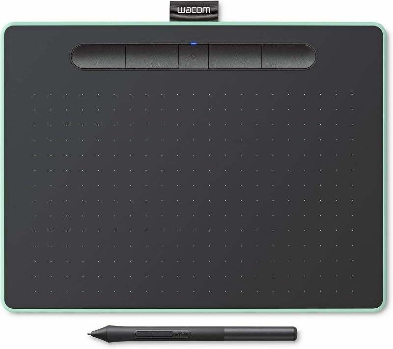 Wacom Intuos Medium Bluetooth Graphics Drawing Tablet, Portable for Teachers, Students and Creators, 4 Customizable