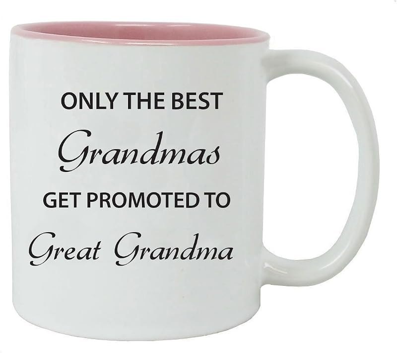 Only the Best Grandmas Get Promoted to Great Grandma Ceramic Coffee Mug (Pink) — kitchen coffee gear for kitchen