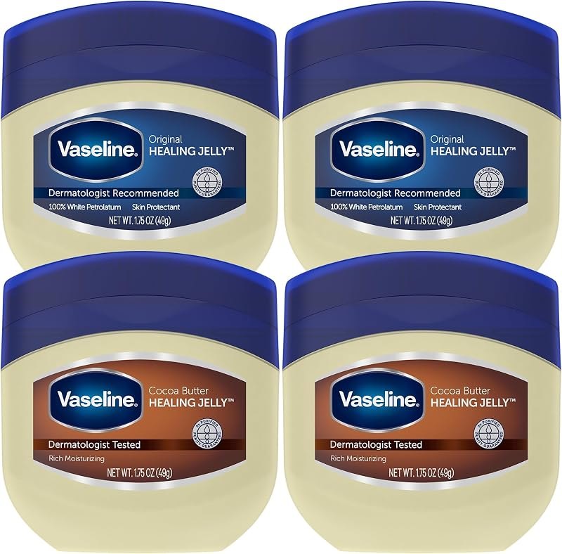 Vaseline Healing Jelly Variety 4-Pack (Original & Cocoa Butter), 1.75 Oz Ea — Petroleum Jelly Lip Balm for petroleum