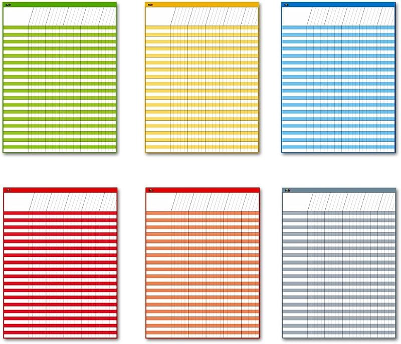 Dry Erase Incentive Chart/Chore/Responsibility/School Attendance/Homework Progress Tracking Chart, 6 Pack in