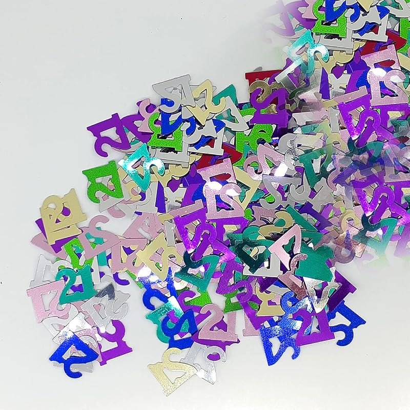 Confetti Number 21 MultiColors - Retail Pack #7217 QS0 — new years eve confetti for new years eve confetti