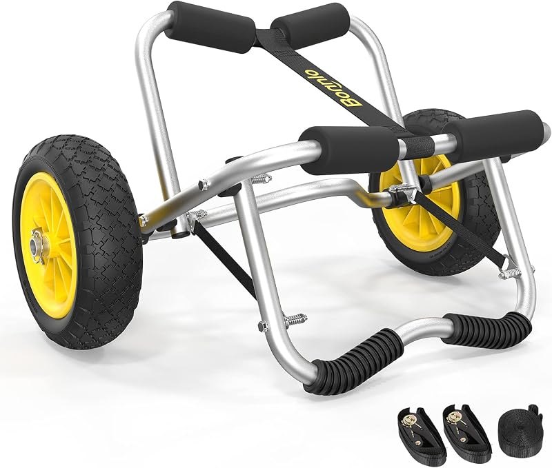 Bonnlo Kayak Cart Dolly Kayak Wheels Detachable Canoe Cart with Solid Tires and Kickstand Kayak Trolley — foldable