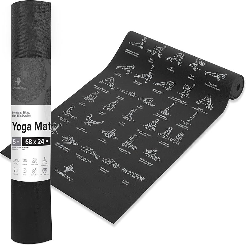 NewMe Fitness Thick Yoga Mat for Women and Men - 5mm Non Slip Pilates Mat — fitness yoga mat for fitness yoga mat