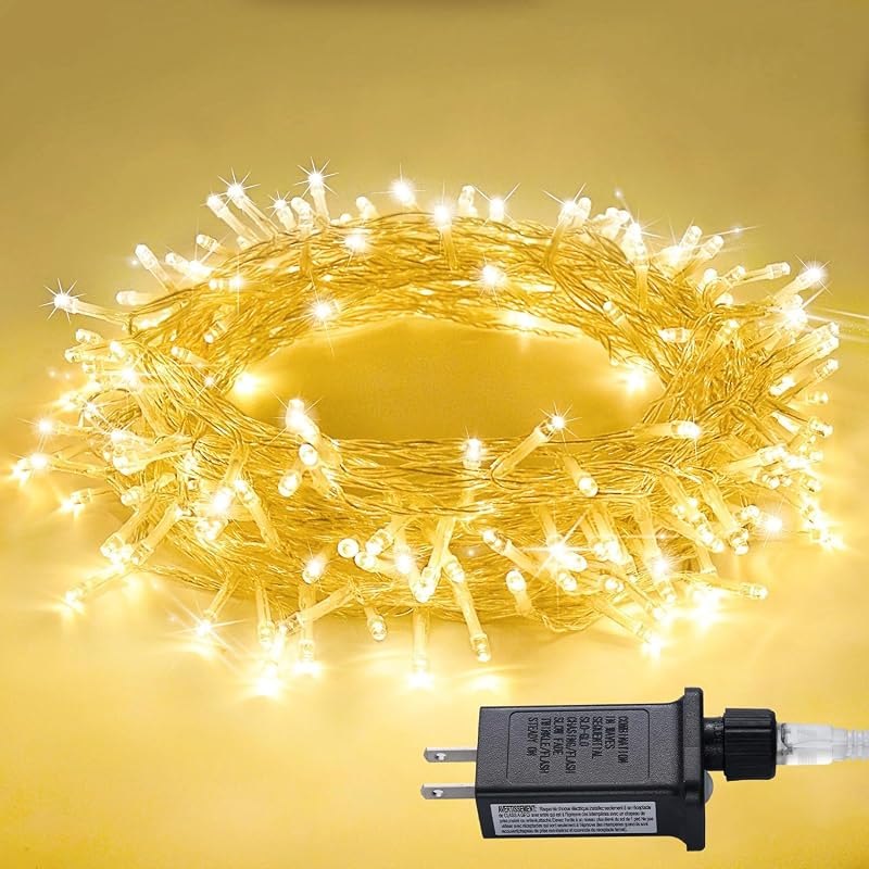 JMEXSUSS 100 LED Christmas Lights Warm White String Lights Indoor Bedroom — copper wire christmas lights for copper