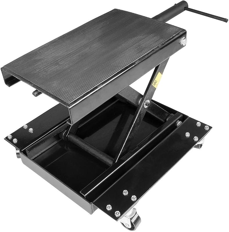 Stark USA Motorcycle Jack Center Scissor Lift Floor Jack for Motorcycle Dirt Bike w/Wheel Cart 1100lbs Capacity Dolly
