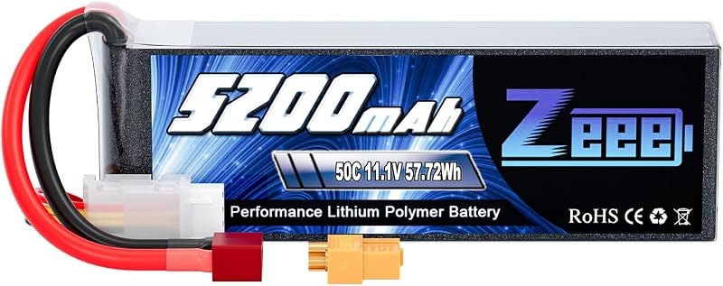 Zeee 3S Lipo Battery 5200mAh 11.1V 50C with T and XT60 Connector Soft Case Battery Compatible with RC Plane Quadcopter