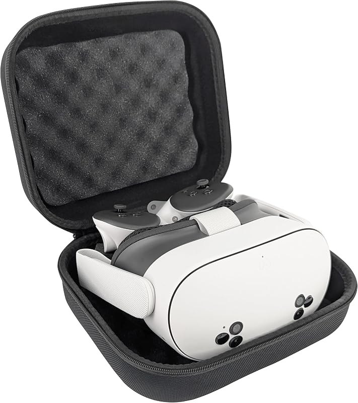 CASEMATIX Mighty and Compact Slim Hard Shell VR Headset Case Compatible with Meta Quest 3S and Quest 3 VR Headset and