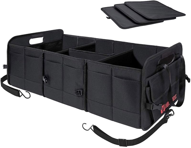 AUTOARK Multipurpose Car Trunk Organizer with Straps,Non-Slip Waterproof Bottom,Durable Collapsible Adjustable