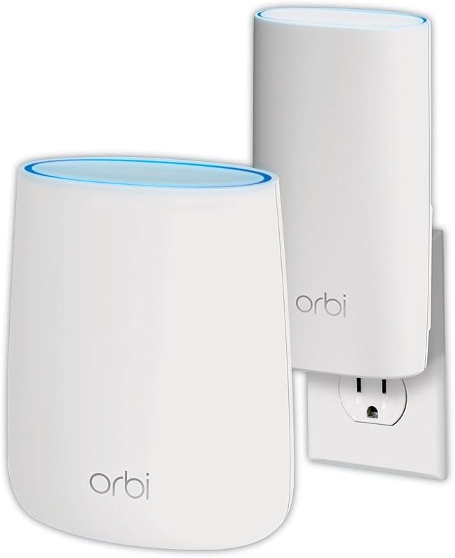 Orbi Compact Wall-Plug Whole Home Mesh WiFi System - WiFi Router and Wall-Plug Satellite Extender with speeds up to
