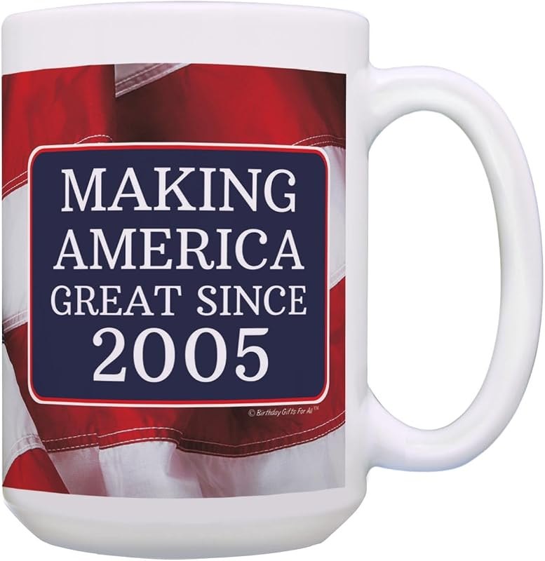 ThisWear Making America Great Since 2005 Flag 15oz Coffee Mug - 1 Pack — kitchen coffee gear for kitchen coffee gear