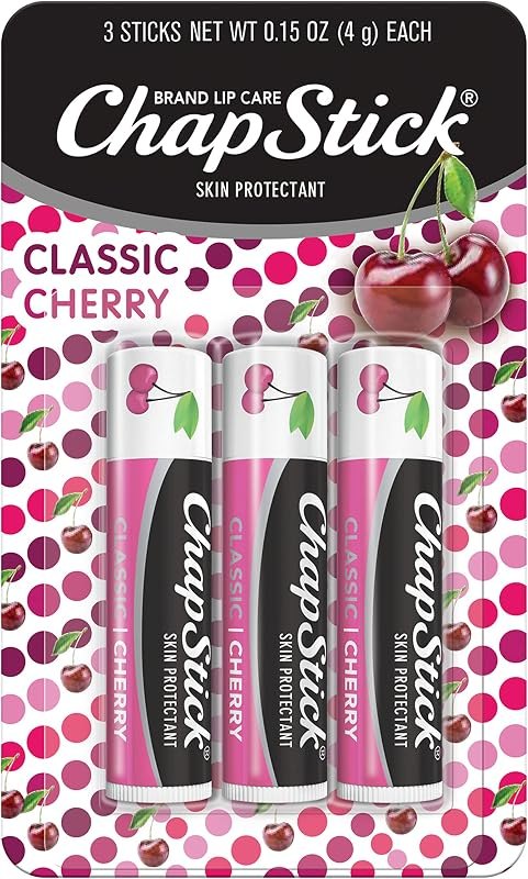 ChapStick Classic Skin Protectant Flavored Lip Balm Tube, Cherry Flavor, 0.15 Ounce (Pack of 3) — best spf lip balm