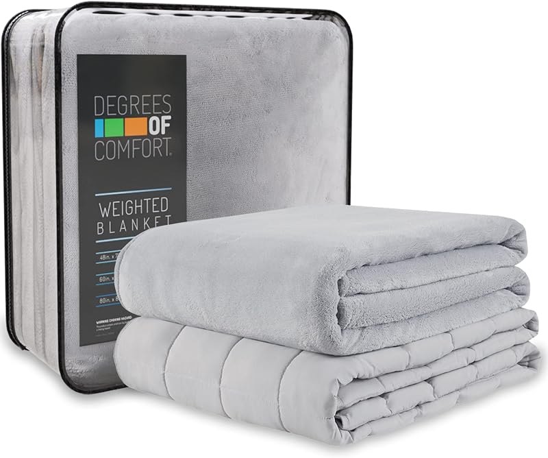 Degrees of Comfort Weighted Blanket 20 lbs Queen Size, Heavy Blankets for Adult, 1 x Cozy Heat Warm Minky Plush