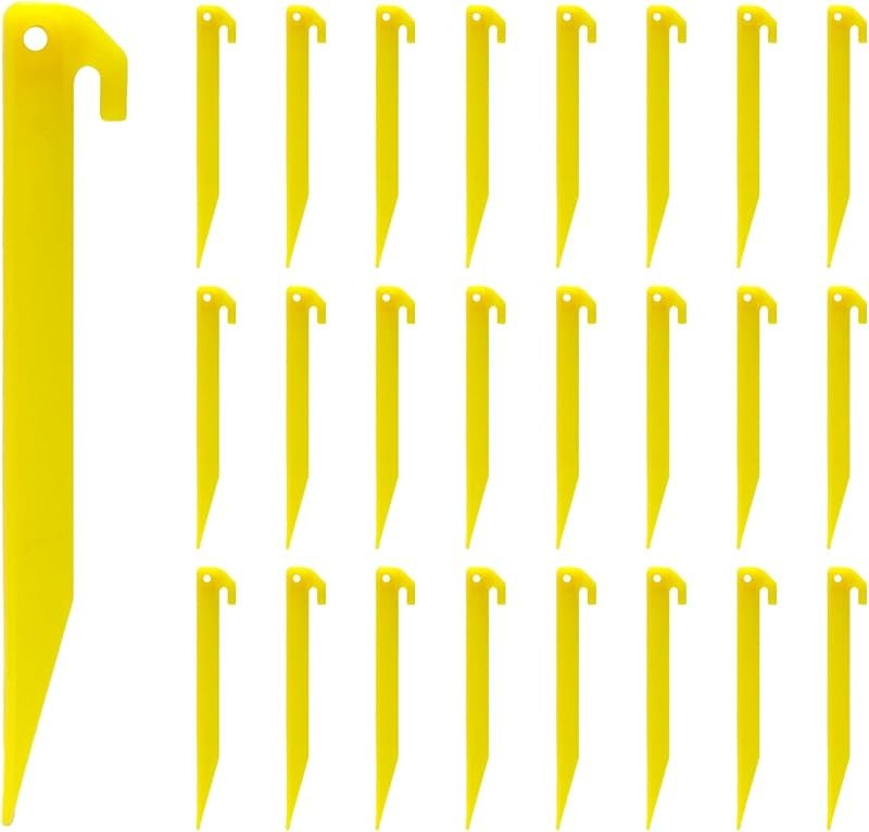 24pcs 9 inches Plastic Tent Pegs Durable Spike Hook Awning Camping Caravan Pegs Accessory,Plastic Tent Stakes Suitable