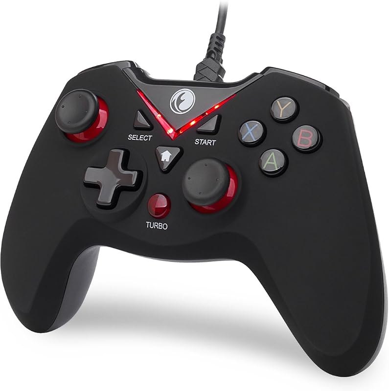 V-one Wired USB Gaming Controller Gamepad Joystick for PC (Windows XP/7/8/10/11) & Steam & Android & PS3 - Red —