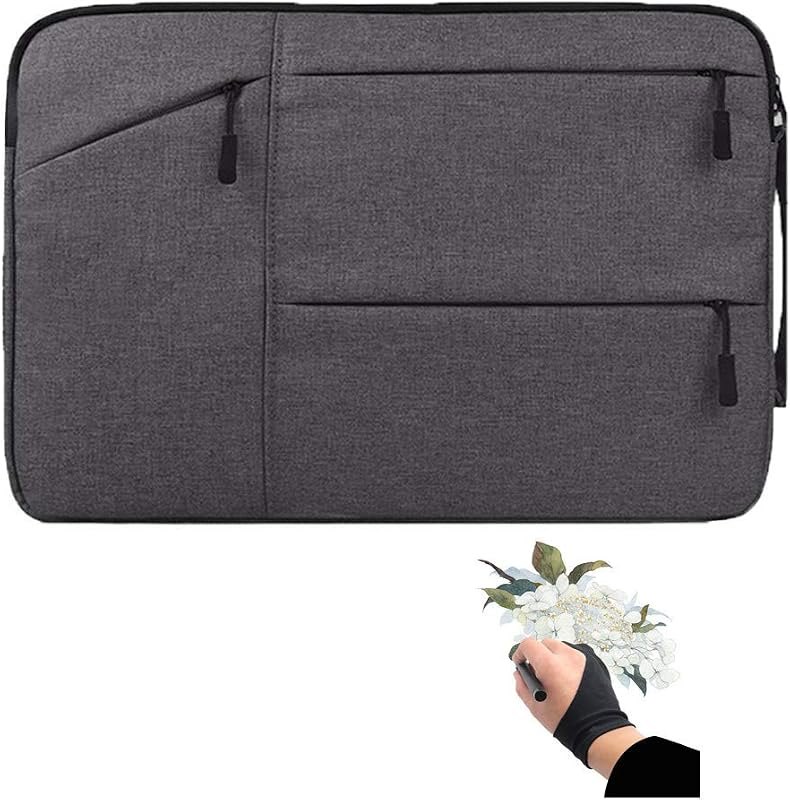 Drawing Tablet Case Carrying Bag with Artist Glove Graphics Tablet Sleeve Protective Bag for Huion H610 Pro, HS610
