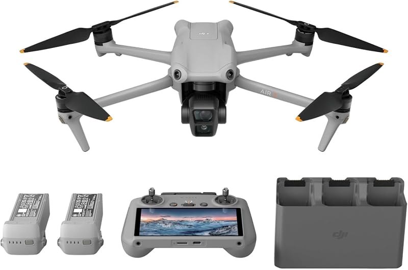 Air 3 Fly More Combo with DJI RC 2, Drone with Camera 4K, Dual Primary Cameras, 3 Batteries for Extended Flight Time