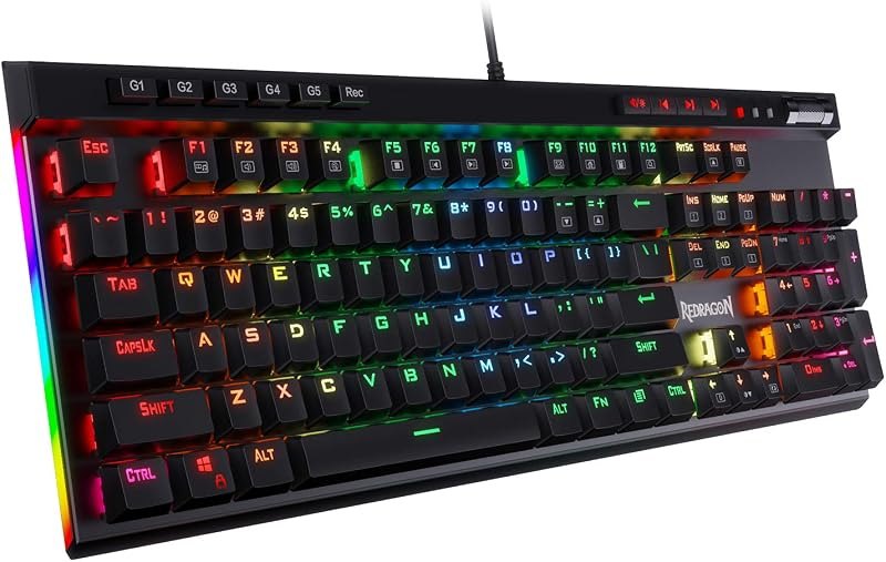 Redragon K580 Wired RGB Mechanical Gaming Keyboard, Macro Key & Media Wheel — WASD only keyboard for wasd only keyboard