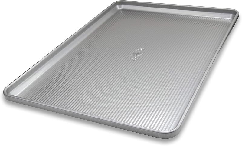 USA Pan Bakeware Heavy Duty Half Sheet, Warp Resistant Nonstick Baking Pan — aluminum sheet pan half for aluminum