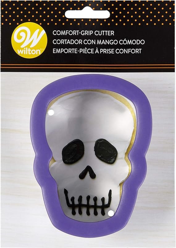 Wilton Comfort Grip Purple Skull Cookie Cutter, 2310-3742 — Haunted Chocolatier Cookie Cutter for haunted chocolatier