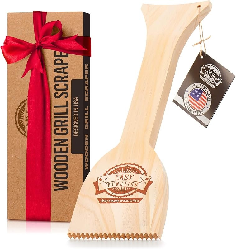 Wood Grill Scraper - Safe, Bristle-Free BBQ Cleaner — wooden grill paddle for wooden grill paddle