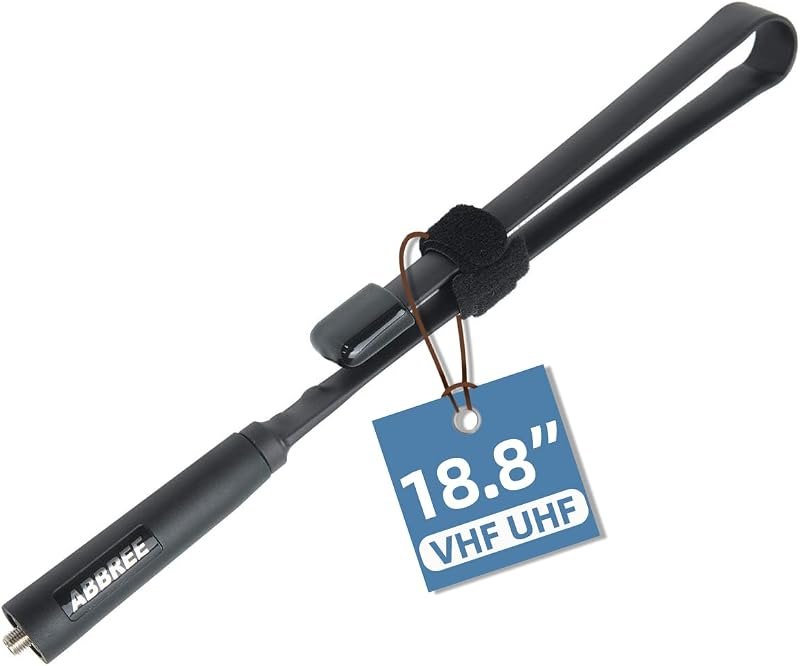 ABBREE SMA-Female Ham Radio Antenna VHF/UHF 18.8-inch 144/430MHz High Gain Foldable CS Tactical Antenna for Baofeng